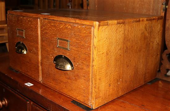 Oak index filing cabinet